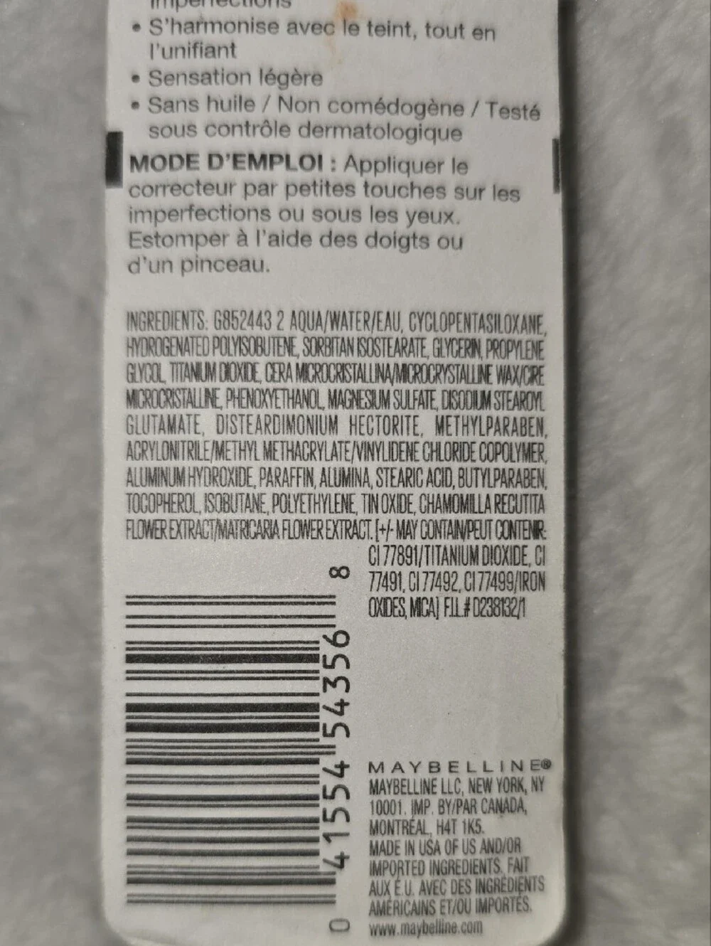NWT Maybelline Fit Me Oil-Free Concealer 30 Honey Light / Medium
